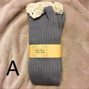 3 pairs of  knee lacy boot socks.